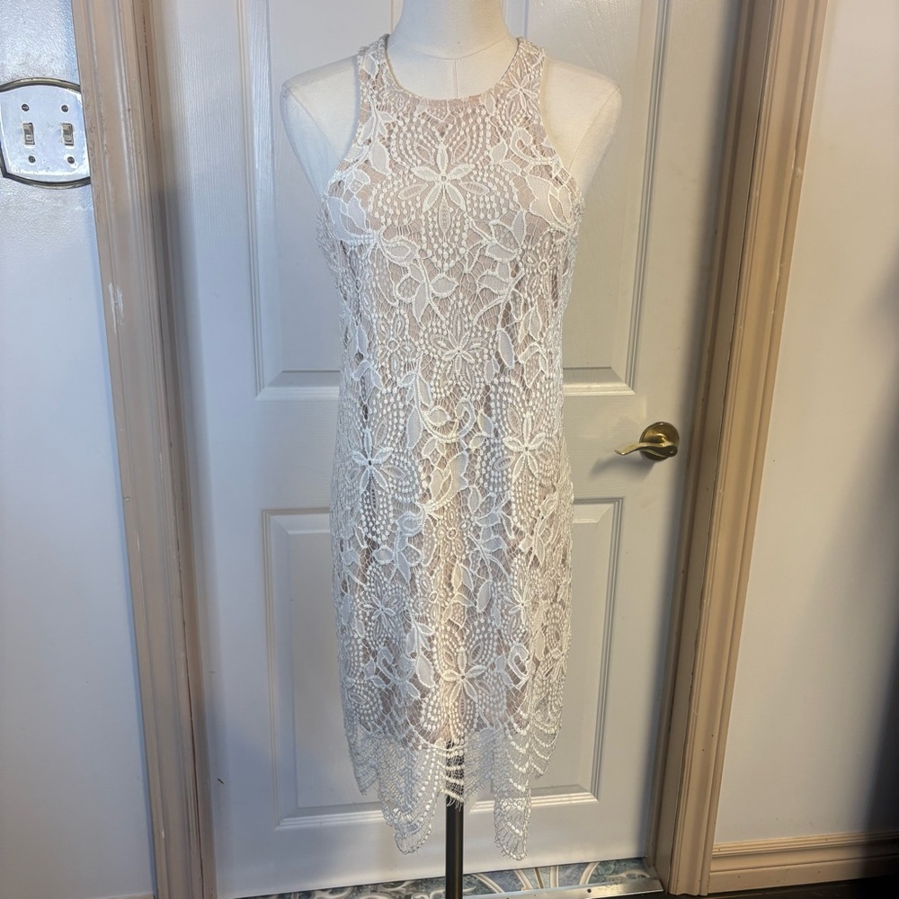 Express White Lace Sleeveless Dress